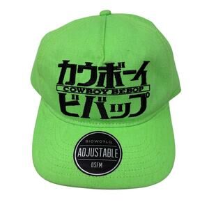 NEW! Bioworld Cowboy Bebop SAMPLE Cap Hat Neon Green Casual Snapback